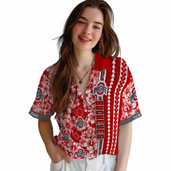 personalized-ohio-state-buckeyes-hibiscus-arrows-scarlet-white-hawaiian-shirt-latest-model personalized ohio state buckeyes hibiscus arrows scarlet white hawaiian shirt latest model