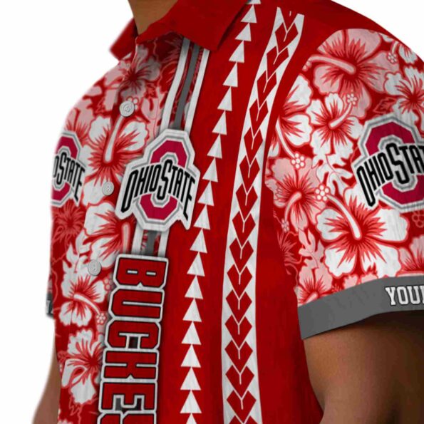 personalized-ohio-state-buckeyes-hibiscus-arrows-scarlet-white-hawaiian-shirt-trendy personalized ohio state buckeyes hibiscus arrows scarlet white hawaiian shirt trendy