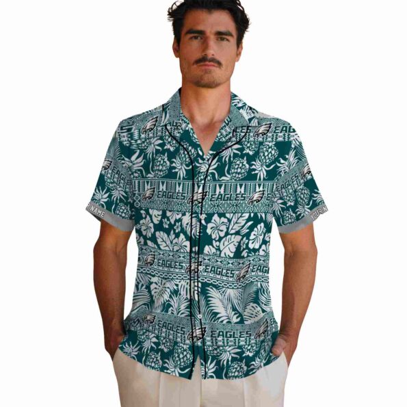 personalized-philadelphia-eagles-tribal-stripes-green-white-hawaiian-shirt-fashion-forward personalized philadelphia eagles tribal stripes green white hawaiian shirt fashion forward