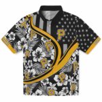 Pittsburgh Pirates Hawaiian Shirt - Personalized Floral Wave Black White 1 personalized-pittsburgh-pirates-floral-wave-black-white-hawaiian-shirt-best-selling
