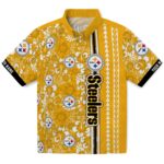 Pittsburgh Steelers Hawaiian Shirt - Personalized Hibiscus Arrows Gold White 1 personalized-pittsburgh-steelers-hibiscus-arrows-gold-white-hawaiian-shirt-best-selling