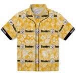 Pittsburgh Steelers Hawaiian Shirt - Personalized Tribal Stripes Gold White 1 personalized-pittsburgh-steelers-tribal-stripes-gold-white-hawaiian-shirt-best-selling