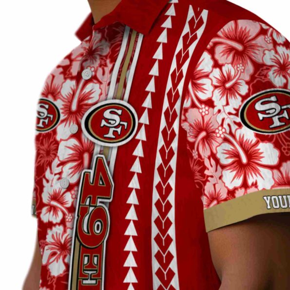 personalized-san-francisco-49ers-hibiscus-arrows-red-white-hawaiian-shirt-trendy personalized san francisco 49ers hibiscus arrows red white hawaiian shirt trendy