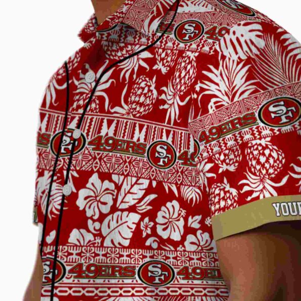 personalized san francisco 49ers tribal stripes red white hawaiian shirt trendy