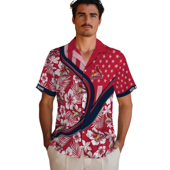 personalized st louis cardinals floral wave red white hawaiian shirt fashion forward