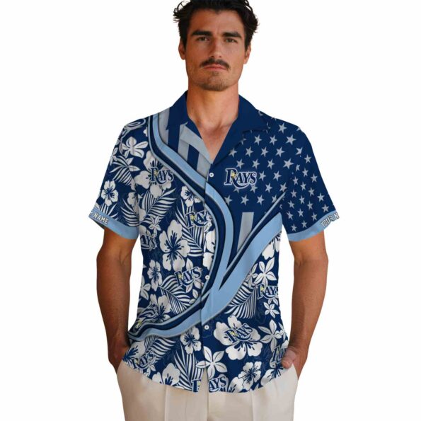 personalized-tampa-bay-rays-floral-wave-navy-white-hawaiian-shirt-fashion-forward personalized tampa bay rays floral wave navy white hawaiian shirt fashion forward