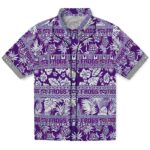 TCU Horned Frogs Hawaiian Shirt - Personalized Tribal Stripes Purple White 1 personalized-tcu-horned-frogs-tribal-stripes-purple-white-hawaiian-shirt-best-selling