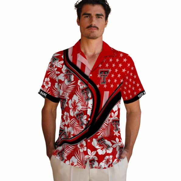 personalized texas tech red raiders floral wave red white hawaiian shirt fashion forward