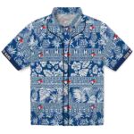 Toronto Blue Jays Hawaiian Shirt - Personalized Tribal Stripes Blue White 1 personalized-toronto-blue-jays-tribal-stripes-blue-white-hawaiian-shirt-best-selling