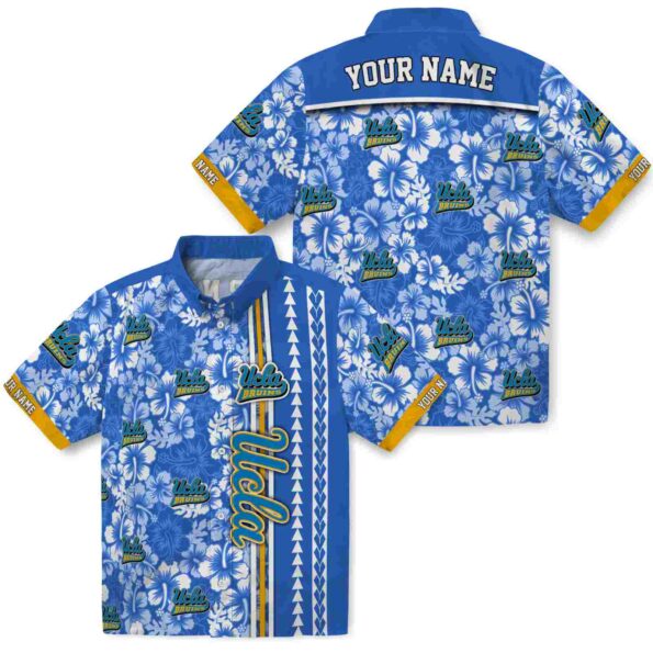 personalized-ucla-bruins-hibiscus-arrows-blue-white-hawaiian-shirt-high-quality personalized ucla bruins hibiscus arrows blue white hawaiian shirt high quality