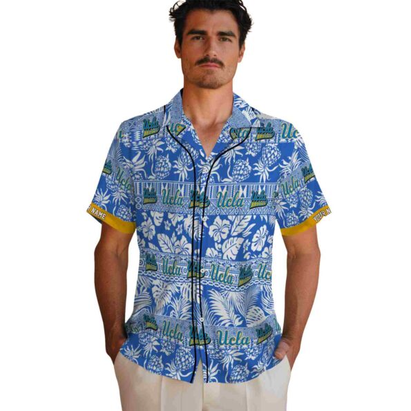 personalized ucla bruins tribal stripes blue white hawaiian shirt fashion forward