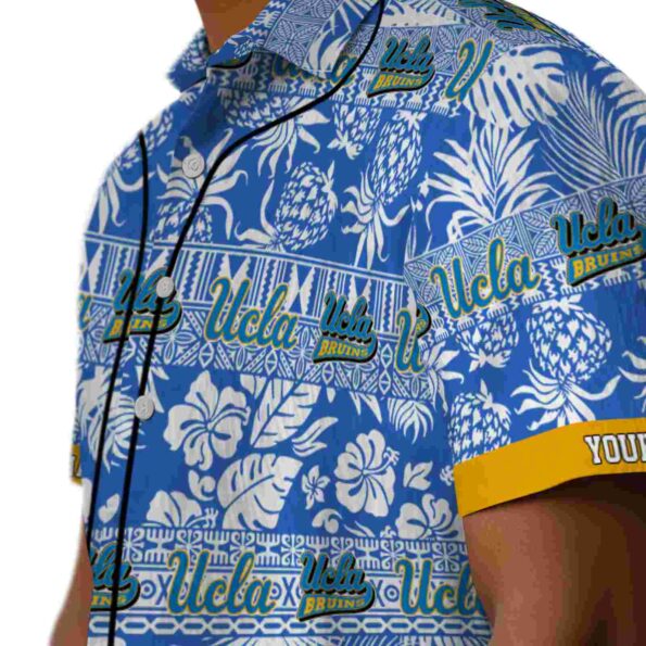 personalized ucla bruins tribal stripes blue white hawaiian shirt trendy