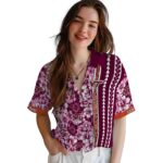 personalized-virginia-tech-hokies-hibiscus-arrows-maroon-white-hawaiian-shirt-best-selling