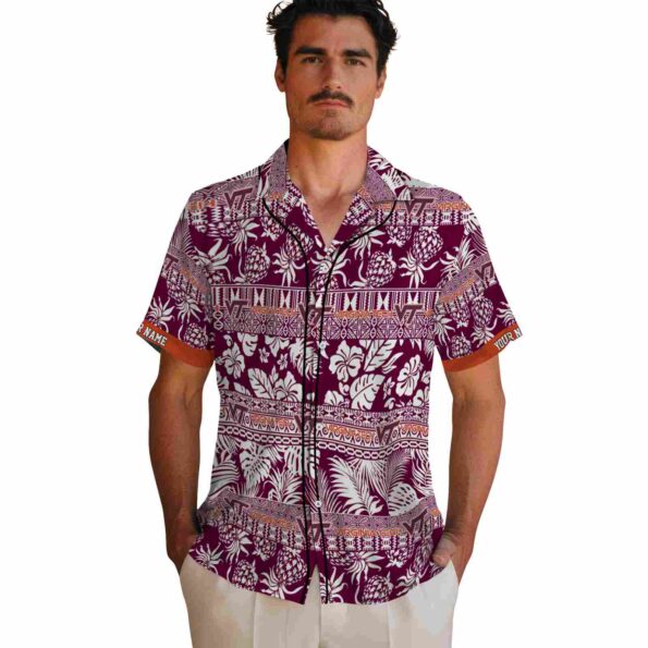 personalized-virginia-tech-hokies-tribal-stripes-maroon-white-hawaiian-shirt-fashion-forward personalized virginia tech hokies tribal stripes maroon white hawaiian shirt fashion forward