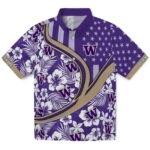 personalized-washington-huskies-floral-wave-purple-white-hawaiian-shirt-best-selling