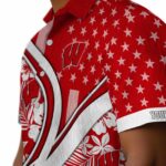 personalized-wisconsin-badgers-floral-wave-red-white-hawaiian-shirt-best-selling