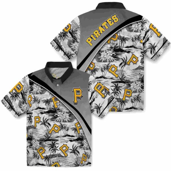 pittsburgh-pirates-sunset-palms-black-white-hawaiian-shirt-high-quality pittsburgh pirates sunset palms black white hawaiian shirt high quality