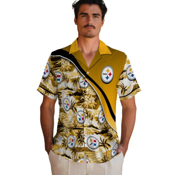 pittsburgh-steelers-sunset-palms-gold-white-hawaiian-shirt-fashion-forward pittsburgh steelers sunset palms gold white hawaiian shirt fashion forward