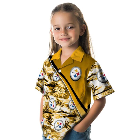pittsburgh-steelers-sunset-palms-gold-white-hawaiian-shirt-premium-grade pittsburgh steelers sunset palms gold white hawaiian shirt premium grade