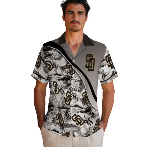 san diego padres sunset palms brown white hawaiian shirt fashion forward