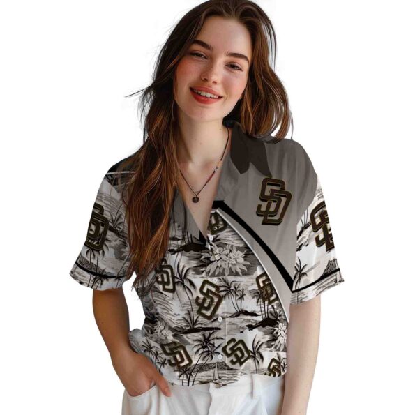 san diego padres sunset palms brown white hawaiian shirt latest model