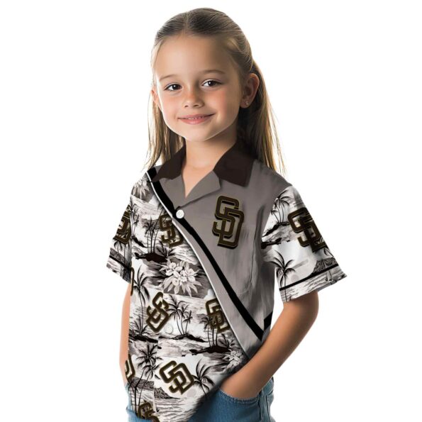san diego padres sunset palms brown white hawaiian shirt premium grade