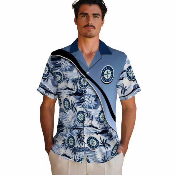 seattle-mariners-sunset-palms-navy-blue-white-hawaiian-shirt-fashion-forward seattle mariners sunset palms navy blue white hawaiian shirt fashion forward