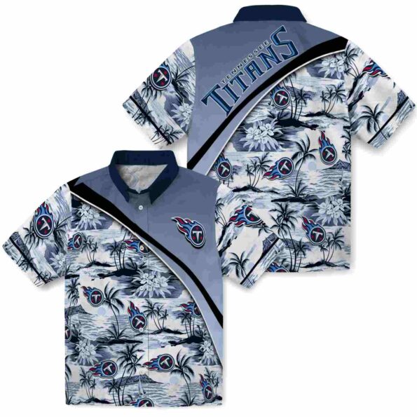 tennessee titans sunset palms navy white hawaiian shirt high quality