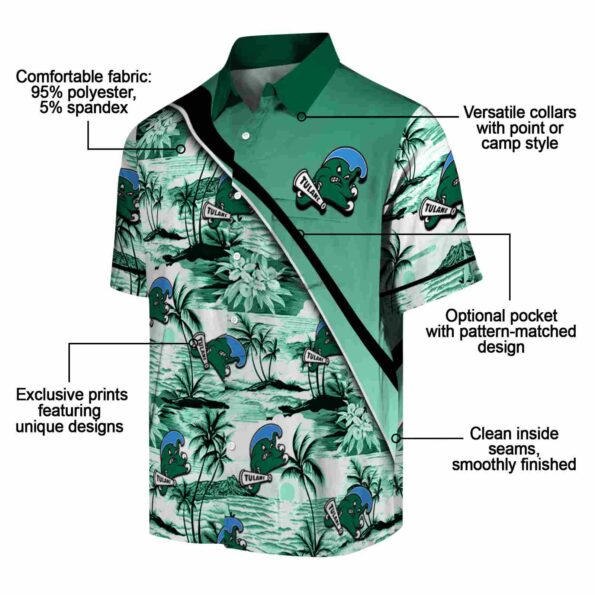 tulane-green-wave-sunset-palms-green-white-hawaiian-shirt-new-arrival tulane green wave sunset palms green white hawaiian shirt new arrival