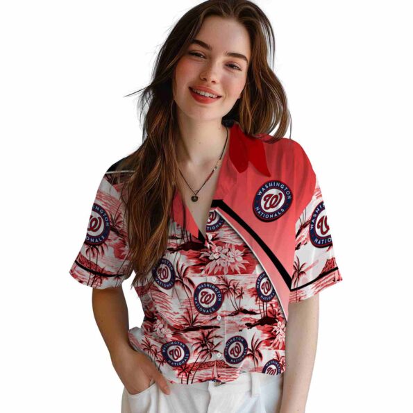 washington-nationals-sunset-palms-red-white-hawaiian-shirt-latest-model washington nationals sunset palms red white hawaiian shirt latest model