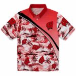 Wisconsin Badgers Hawaiian Shirt - Sunset Palms Red White 1 wisconsin-badgers-sunset-palms-red-white-hawaiian-shirt-best-selling