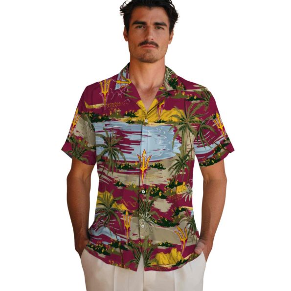arizona-state-sun-devils-palm-horizon-maroon-hawaiian-shirt-fashion-forward arizona state sun devils palm horizon maroon hawaiian shirt fashion forward