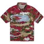 Arkansas Razorbacks Hawaiian Shirt - Palm Horizon Red 1 arkansas-razorbacks-palm-horizon-red-hawaiian-shirt-best-selling