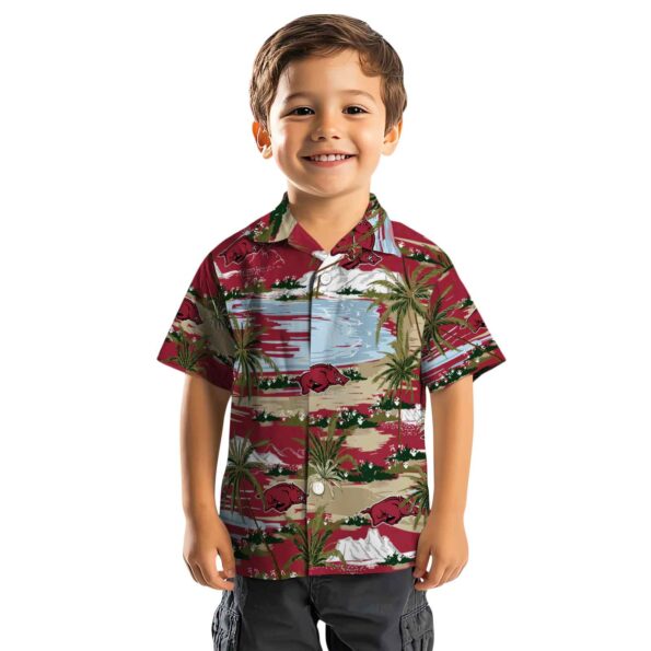arkansas-razorbacks-palm-horizon-red-hawaiian-shirt-top-rated arkansas razorbacks palm horizon red hawaiian shirt top rated