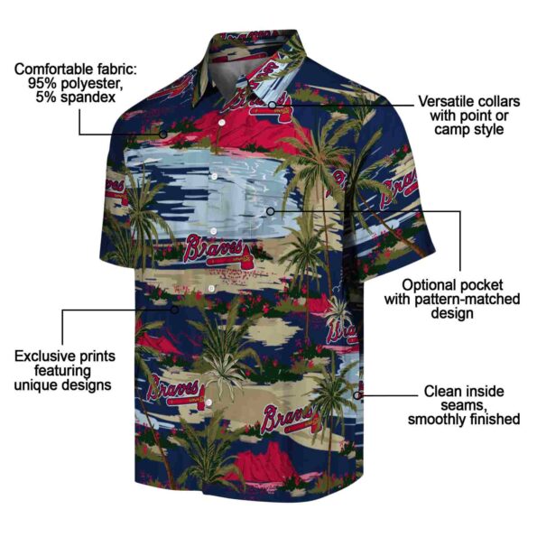 atlanta braves palm horizon navy hawaiian shirt new arrival