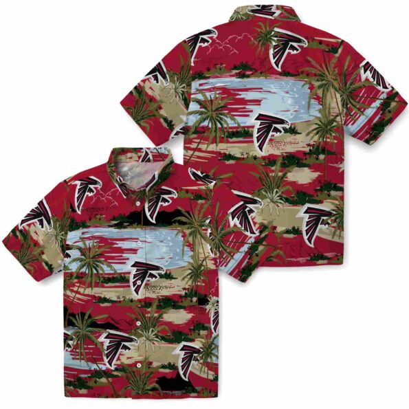 atlanta falcons palm horizon red hawaiian shirt high quality