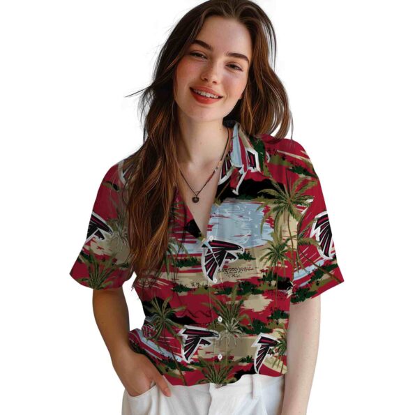 atlanta falcons palm horizon red hawaiian shirt latest model
