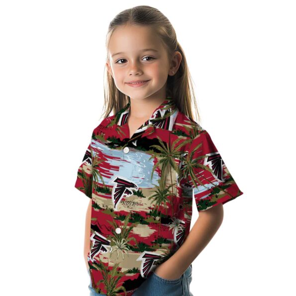 atlanta falcons palm horizon red hawaiian shirt premium grade