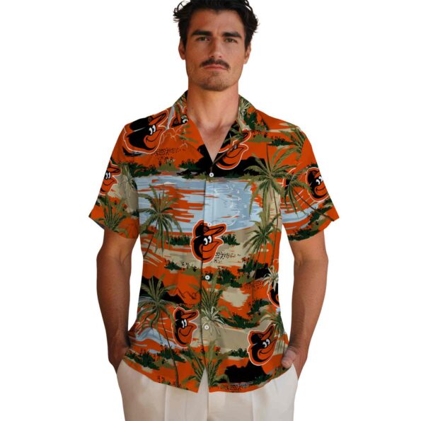 baltimore-orioles-palm-horizon-orange-hawaiian-shirt-fashion-forward baltimore orioles palm horizon orange hawaiian shirt fashion forward