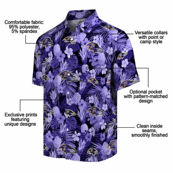 baltimore ravens floral pineapple purple hawaiian shirt new arrival