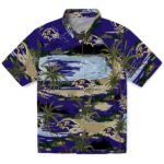 Baltimore Ravens Hawaiian Shirt - Palm Horizon Purple 1 baltimore-ravens-palm-horizon-purple-hawaiian-shirt-best-selling