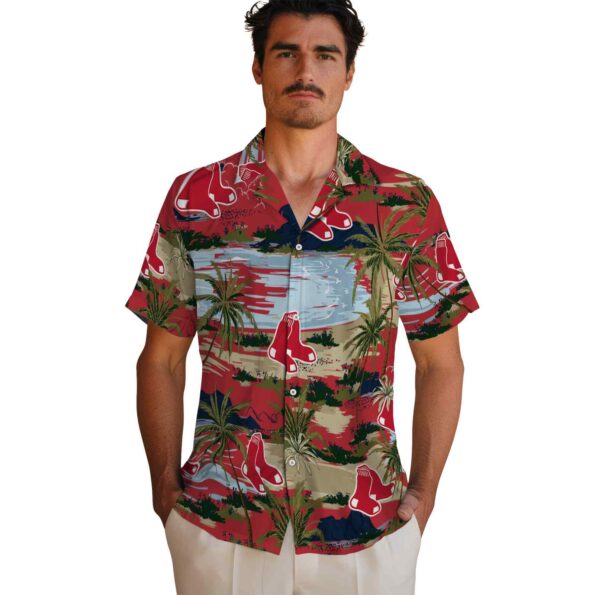 boston-red-sox-palm-horizon-red-hawaiian-shirt-fashion-forward boston red sox palm horizon red hawaiian shirt fashion forward