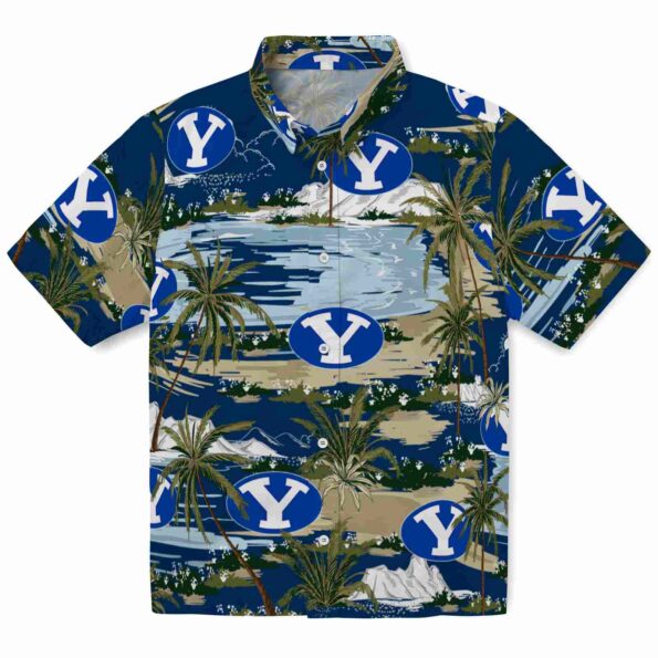 byu-cougars-palm-horizon-blue-hawaiian-shirt-best-selling byu cougars palm horizon blue hawaiian shirt best selling