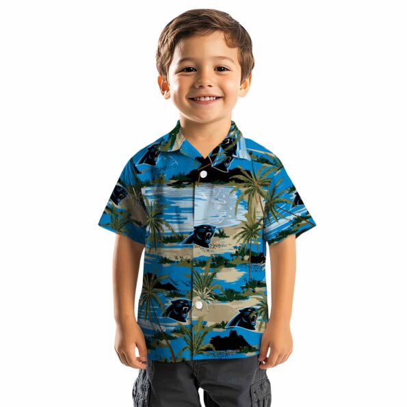 carolina panthers palm horizon blue hawaiian shirt top rated