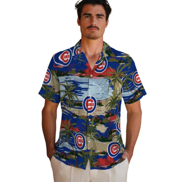 chicago cubs palm horizon blue hawaiian shirt fashion forward