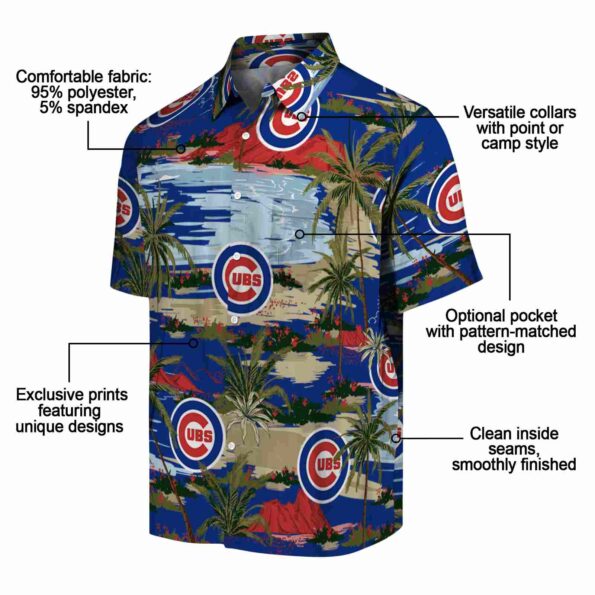 chicago cubs palm horizon blue hawaiian shirt new arrival