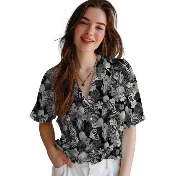 chicago white sox floral pineapple black hawaiian shirt latest model
