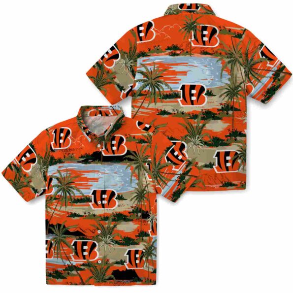 cincinnati-bengals-palm-horizon-orange-hawaiian-shirt-high-quality cincinnati bengals palm horizon orange hawaiian shirt high quality