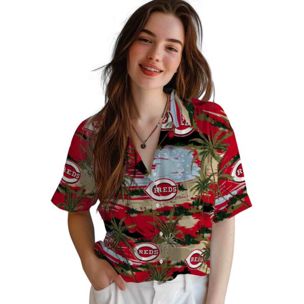 cincinnati reds palm horizon red hawaiian shirt latest model