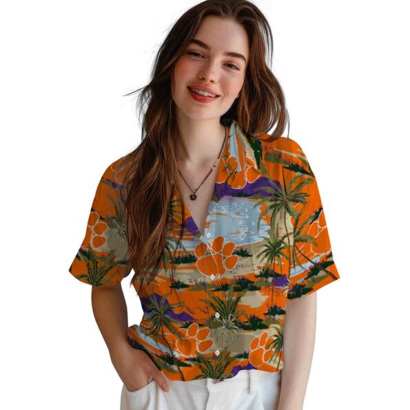 clemson-tigers-palm-horizon-orange-hawaiian-shirt-latest-model clemson tigers palm horizon orange hawaiian shirt latest model